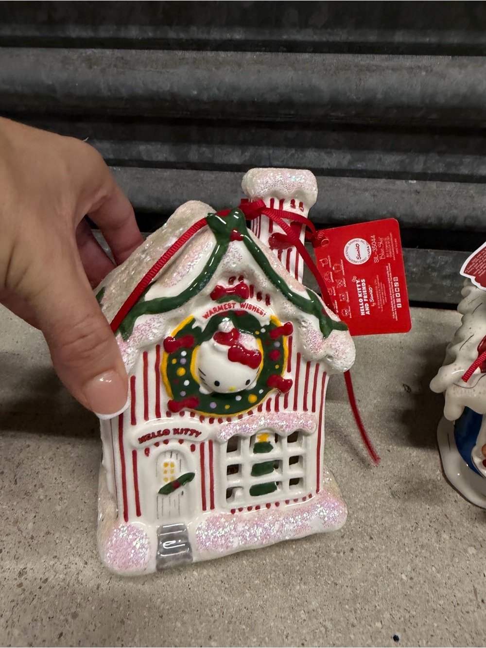 Hello Kitty holiday gingerbread house decor new